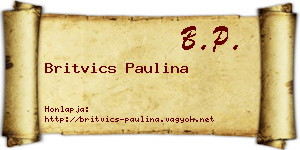 Britvics Paulina névjegykártya
